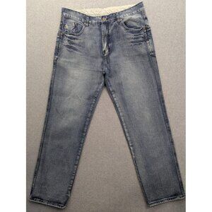 Play Bigg Jeans Mens 38 Blue Medium Wash Straight Leg Denim Casual Y2K Comfort